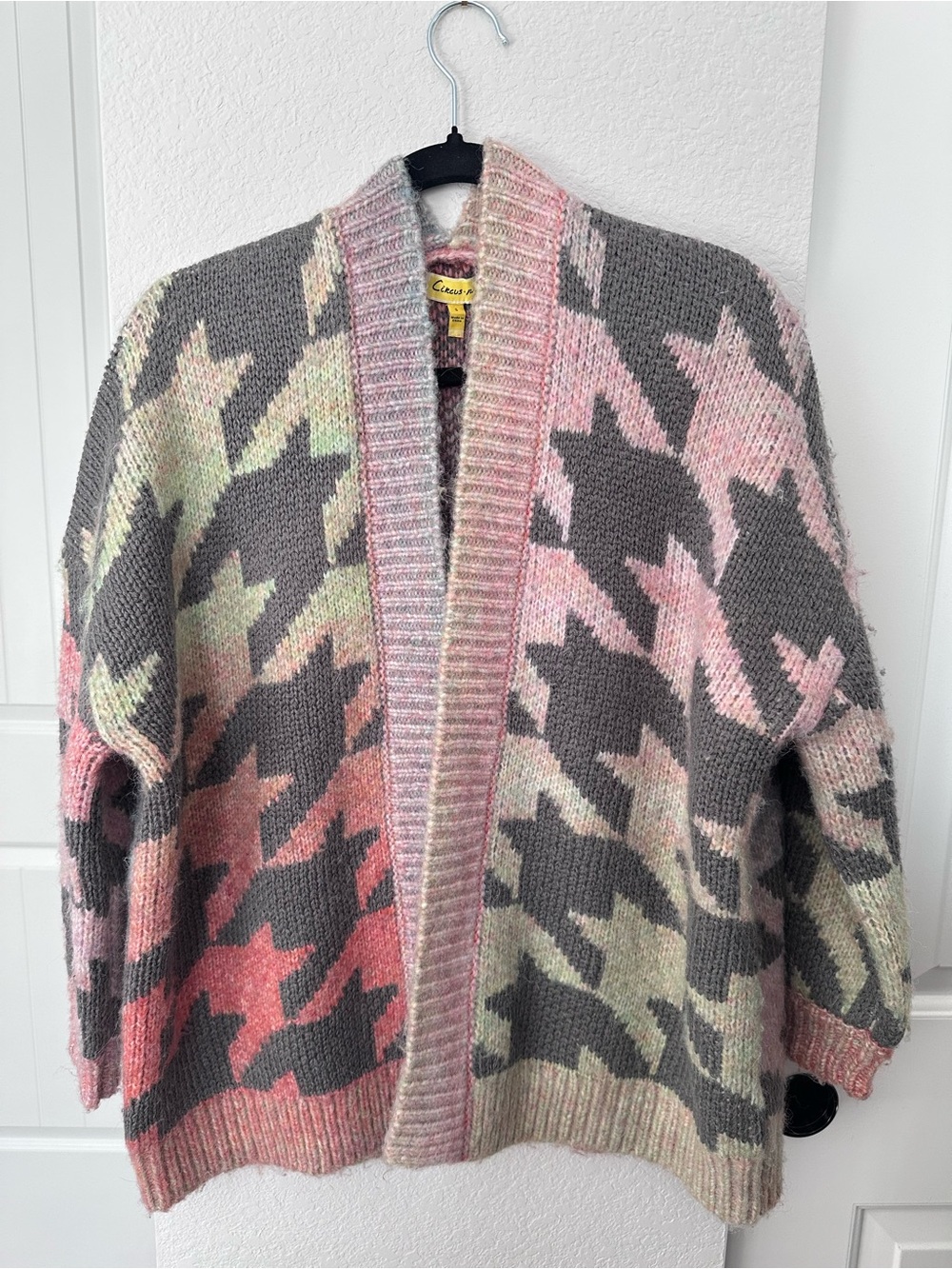 Circus NY by Sam Edelman Camo Print Chunky Knit Cardigan Size S